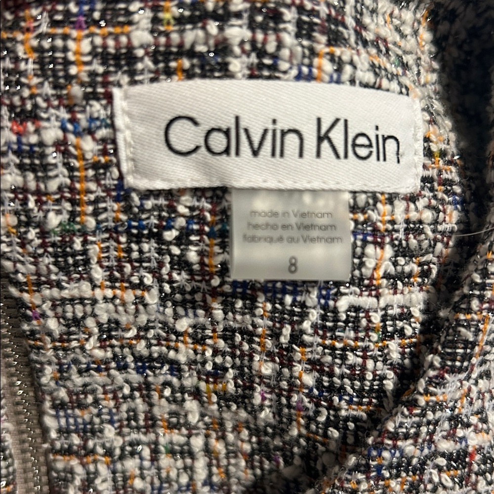 Calvin Klein Textured Black and White Midi Dress - Picture 7 of 16